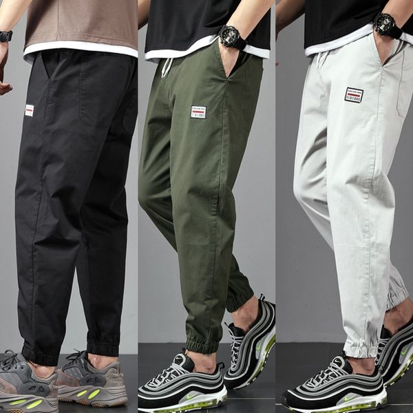 

chaopai jiufen men's loose large and small foot harem spring and autumn korean version of closed leg fashion tight casual pants casual, Blue