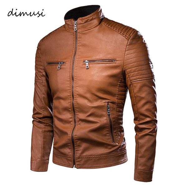 

men's jacket fashion mens vintage leather jackets casual men faux leather motorcycle jackets biker zipper pockets coats, Black;brown