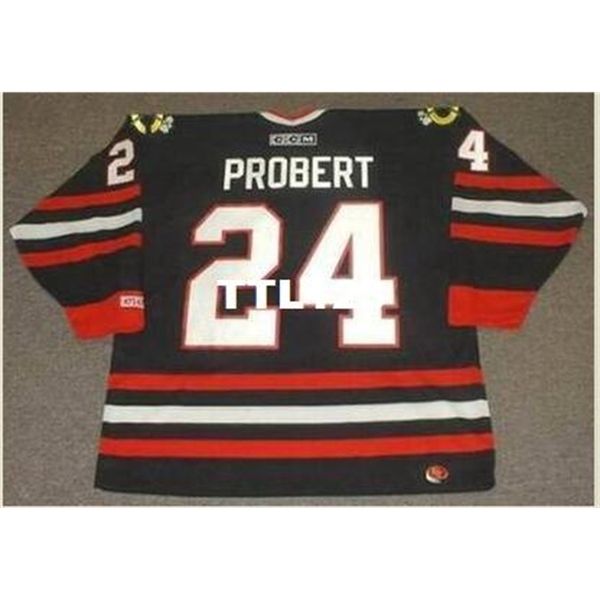 

mens #24 bob probert chicago blackhawks 1998 ccm retro alternate hockey jersey or custom any name or number retro jersey, Black