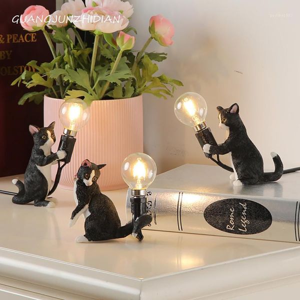 

led lighting nordic creative cute animal mouse living room dining room bedroom table lamp modern black eu plug table lamp1