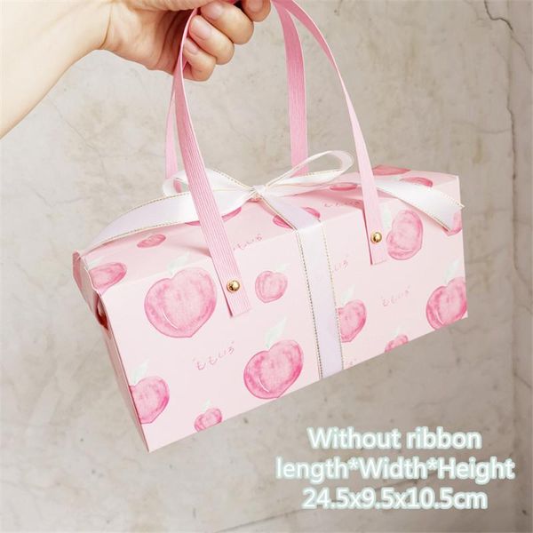 

stobag 5шта розовой серии ручка бумажной коробка конфета упаковка для выпечки бисквит свадьбы baby shower нового года подарки украшение bbyc