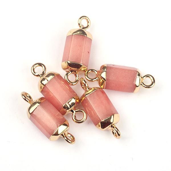 

2шт много натуральных каменных подвесок ручной работы цилиндр двойное отверстие бочонок бусины разъема подвеска для diy ожерелье ювелирные а, Black