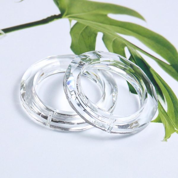 

2pcs 50mm clear ring circle crystals pendants glass suncatcher chandelier crystals prisms parts drops light ring accessories h jlleua