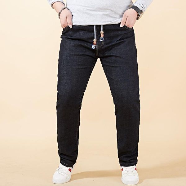 

2018 business style fashion full length solid skinny blue black jeans men brand designer clothing denim pants casual trousers1