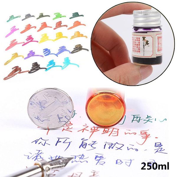

colored ink non-carbon ink painting 24 color 5ml signature pen graffiti drawing mini fountain pens school supplies writing, Black;red