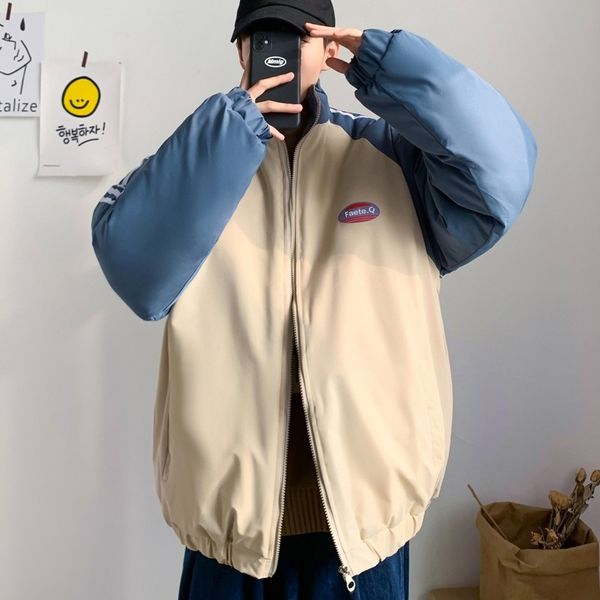 

winter ins new plush and thickened bread coat men's korean versatile student work jacket loose top, Black