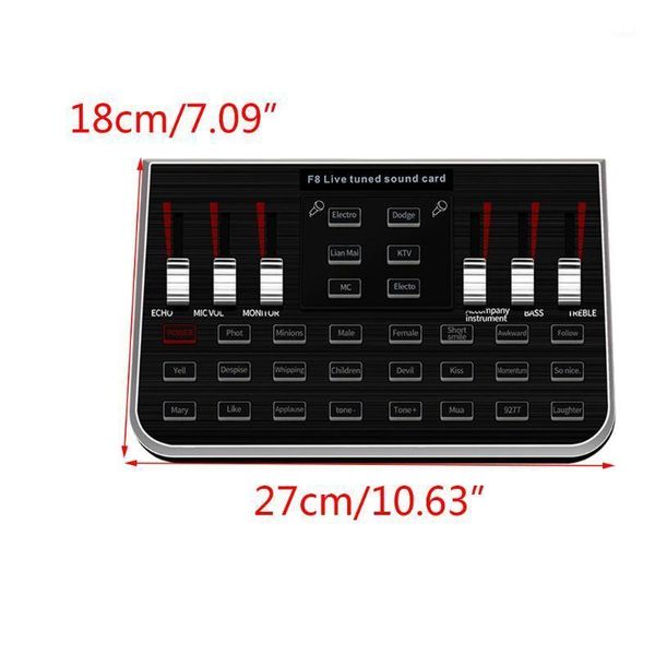 

1 set f8 live sound card english version 6 modes voice mixer microphone webcast y5lc1