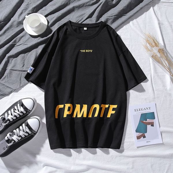 

loydu short t-shirt new 2020 summer korean thin pullover pullovert-shirt pulloverstyle pullover wear text idea co men's sleeve youth po, Blue