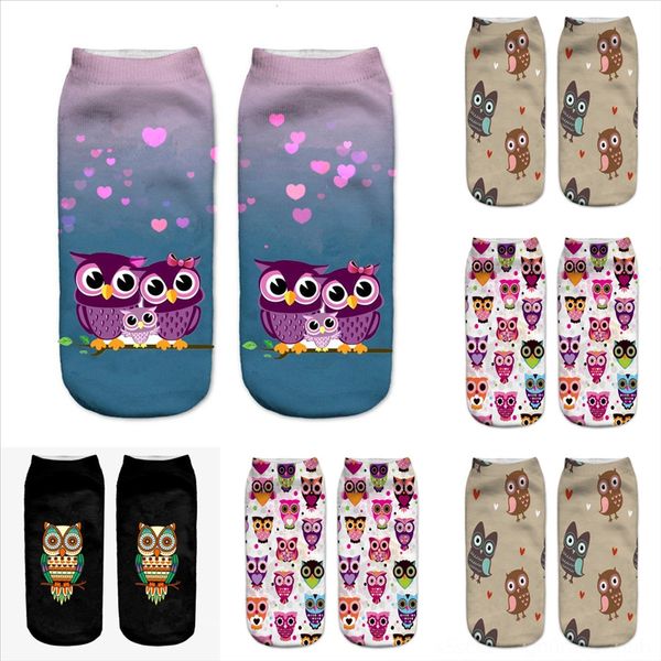 

67sta style summer korea dot men cartoon wavy striped animal print flower socks cat socks cute owl ball sock ankle funny animal, Black