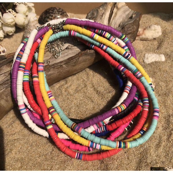 

beach casual neck necklace personalized choker 6mm soft pottery round necklace necklace idhts, Silver