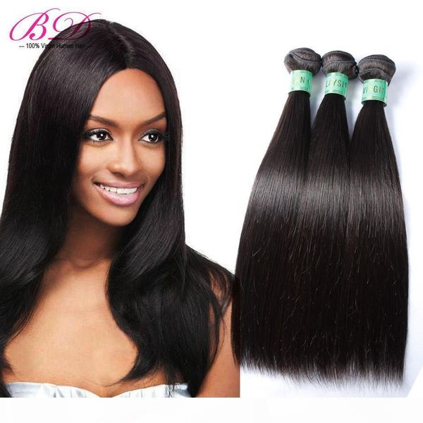 

bd silky straight человеческих волос малазийского человеческих волос weave natural black двойные слои 3 4 связка один комплект