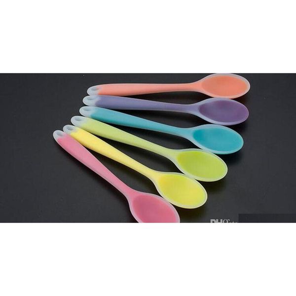 

home use mini sile spoon colorful heat resistant spoons kitchenware cooking tools utensil qylsck five2010