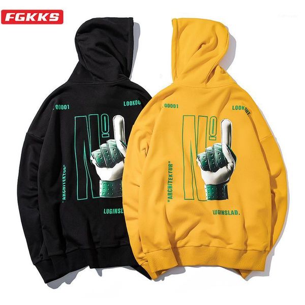 

fgkks fashion brand men casual hoodies spring autumn men's trend hooded sweatshirt letter print thick hoodies sweatshirts male1, Black
