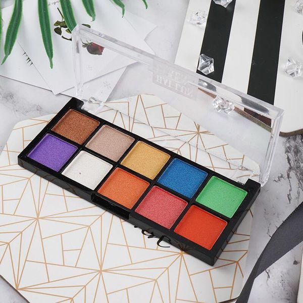 

2020 new style lazy beginners easy on the makeup ten-color eyeshadow compact pearly lustre high light shimmering powder makeup e