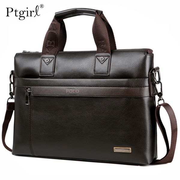 

fashion simple dot famous brand business men briefcase ptgirl leather lapcasual man bag shoulder bags