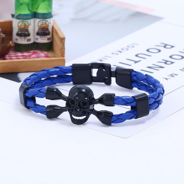 

западный горячий новый панк череп браслеты сплавные пу кожаные браслеты для пары модные ювелирные изделия 2020 jllpzv bde_jewelry, Bronze;silver