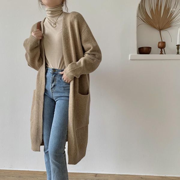 

cardigan sweaters for women 2020 sweater jacket autumn winter long sweater cardigan female open stitch knitted pocket poncho1, White
