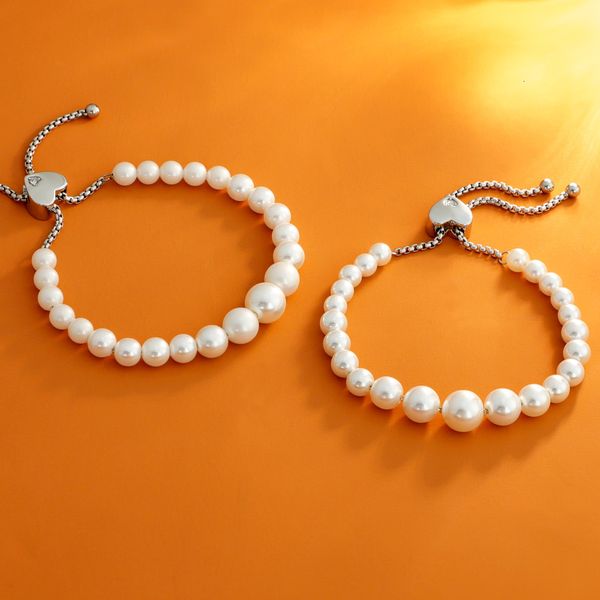 

ins retractable adjustable pearl bracelet for simple and versatile women, Silver
