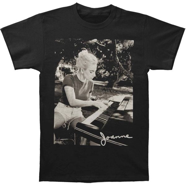 

lady gaga men's joanne piano p tee t-shirt black sport hooded sweatshirt hoodie