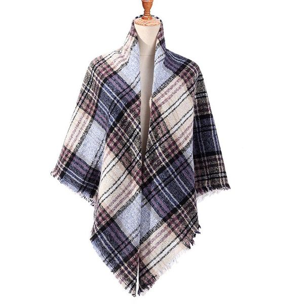 

2020 новый дизайн бренда шарф женщин мода плед зимы кашемира шарфов леди пашмины шали палантины шеи теплый бандана foulard jllzke, Blue;gray