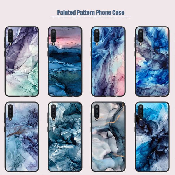 

shell watercolor marble pattern for samsung a51 a41 a31 a21 a11 a01 ink painting phone case on galaxy a71 a40s a50s a70s