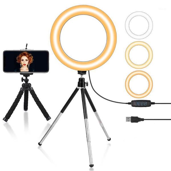 

7inch/18cm mini selfie led ring light for youtube makeup video light usb plug with tripod live p pgraphy for phone1