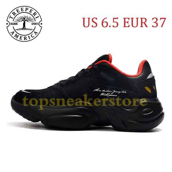 

new arrival treeperi fashion chunky 4.0 soft sole running shoes black red us 6.5 eur 37 for women trainers