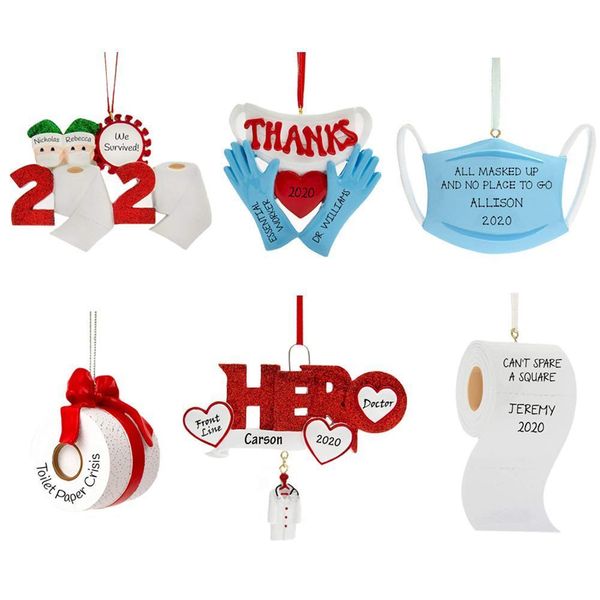 

family ornament survived survivor personalized quarantine 2020 christmas holiday decorations