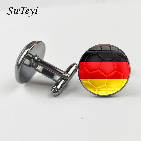 

стекло 3 футбол изображение мужчины купольная запонки германия цвета флага ручной работы art ссылки манжета ювелирные изделия национальный y, Gray