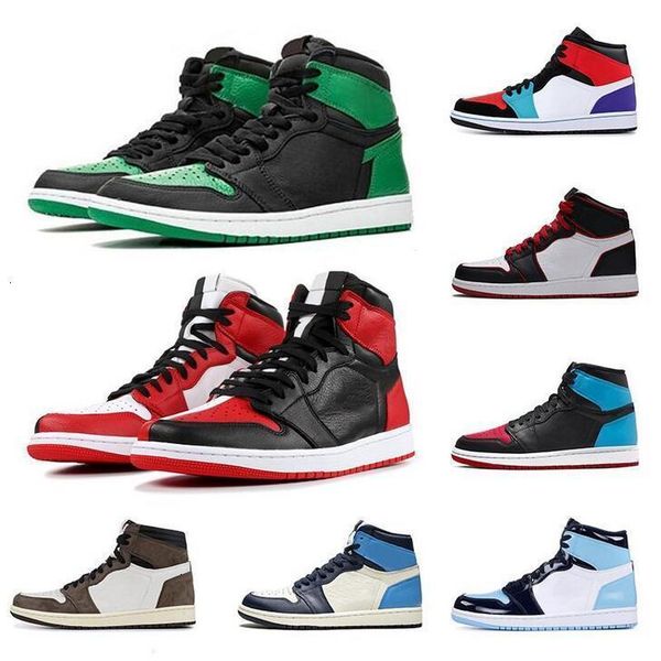 

mens 1s og 1 basketball jumpman shoes high court purple white fearless unc patent pine green black bloodline men women sneakers