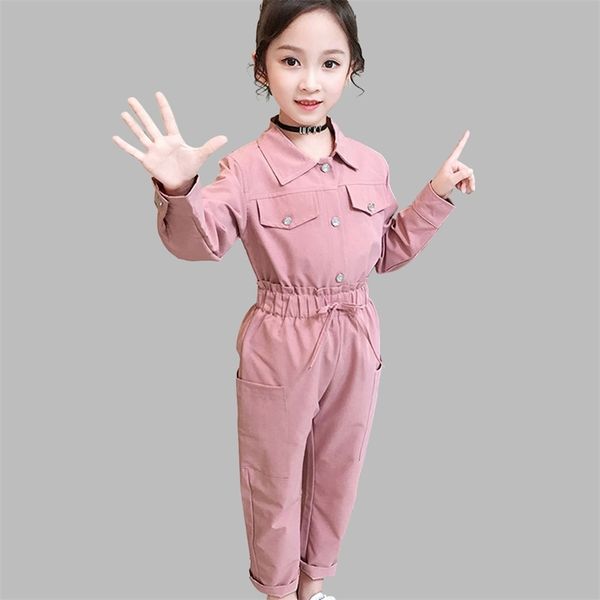 

teen girls clothing solid shirt & pants suits for girls straight high waist girls clothes set fall fashion winter clothes sets y200325, White