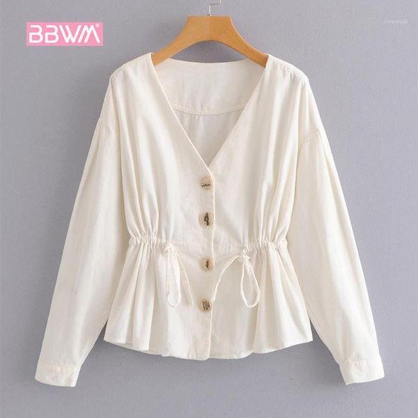 

elegant women's 2020 autumn new v-neck single-breasted thin corduroy shirt shirt jacket women waist long sleeve1, Black;brown