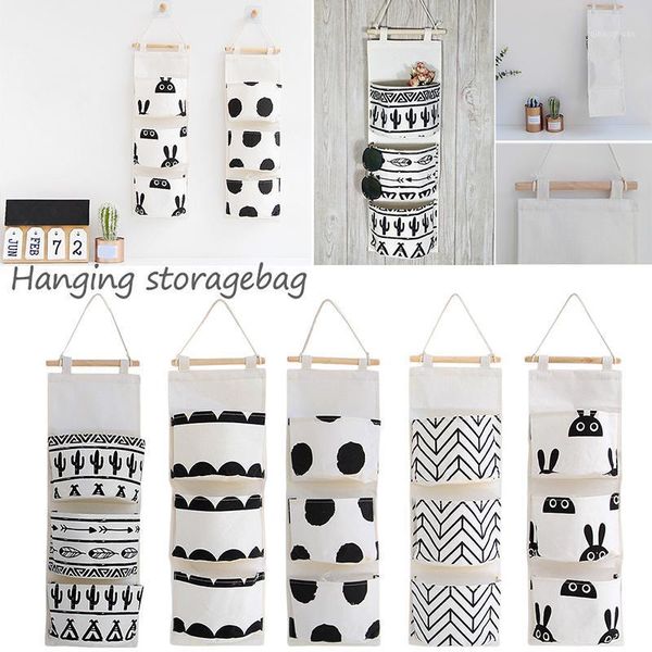 

new wall mounted home space-saving hanging geometric toys organizer sundries home supplies portable holder durable storage bags1