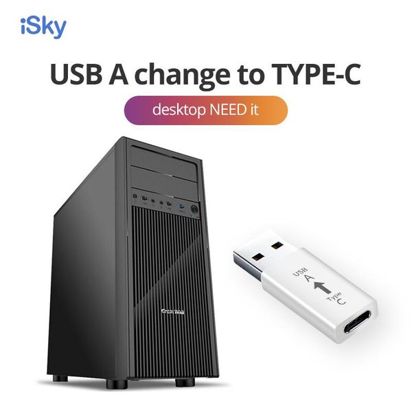 

isky deskconverter computer adapter usb a to type c otg