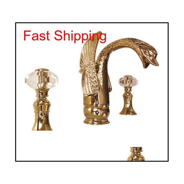 

3 pcs swan sink faucet widespread lavatory sink faucet cr qylorj packing2010
