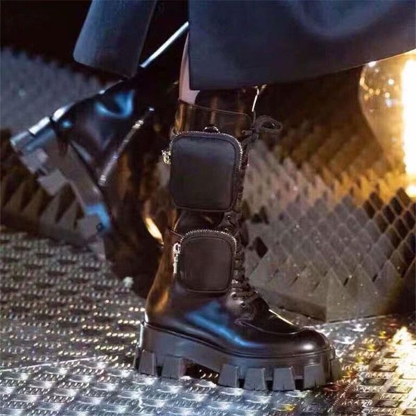 

black leather mid calf women boots thick heel motorcyle boots crosstied fashion oversize cool women zipper shoes