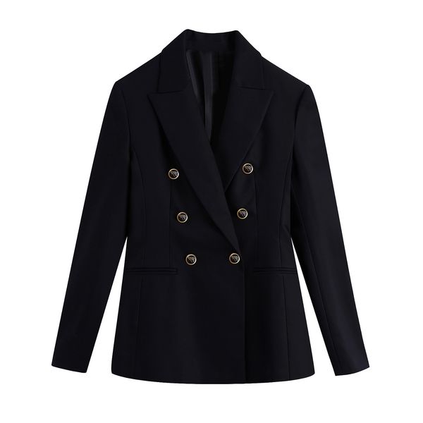 

2021 new fall europe and the united states women's wear a double-breasted coat of cultivate morality female suit q8ts, Black;brown