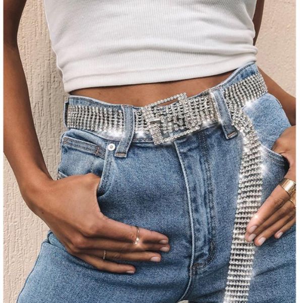 

женщины блестящий пояс талия цепи кристалл алмаза сплава waistband полный rhinestone роскошный широкий пояс партии, Black;brown