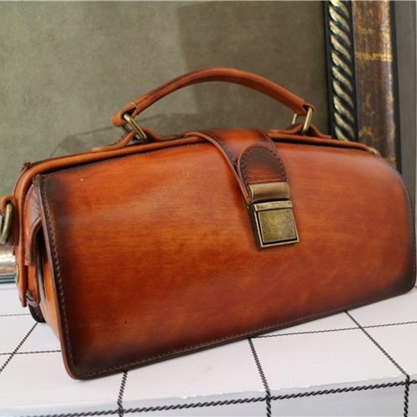 

new women genuine leather docter large capacity totes bag elegant ladies designer leather handbag shoulder crossbody bags