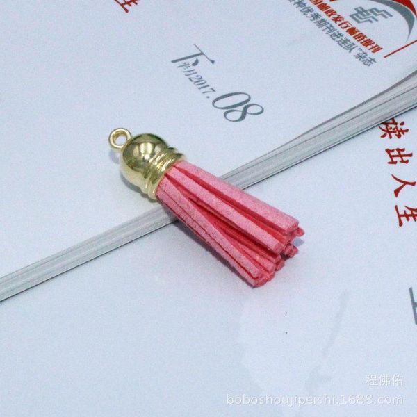 

10pcs 3cm pull ring alloy cap faux leather tassels fringe bang leather tassel trim key tassels for diy pendant accessories parts h bbytdm