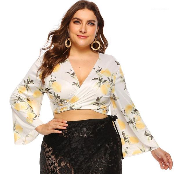 Sarongs Plus Size Beach Cover Up Langarm Beachwear Damen Chiffon Wickelbadeanzug Tropical Print Badebekleidung Damen Tunika1