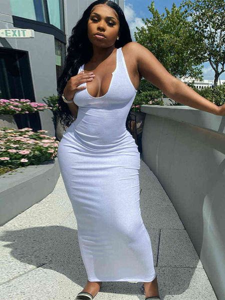 

ronikasha woman summer casual slit scoop neck ottoman rib club beach basic long bodycon maxi tank dress sun dresses g1223, Black;gray