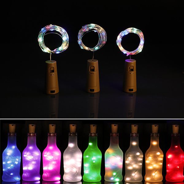 2 m Weinflaschen-Korken-Lichterkette, 20 LED-Leuchten, Batteriebetrieb, für Party, Hochzeit, Geburtstag, Party, Neujahr, Weihnachten, Bar-Dekoration, Flaschenlichter