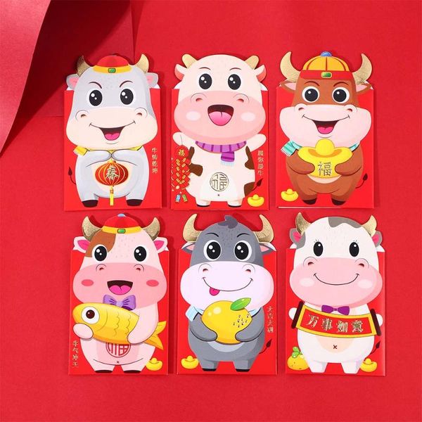 

greeting cards 6/24 pcs red envelopes 2021 chinese lovely festival money envelope packets for year creative bags cash pocket