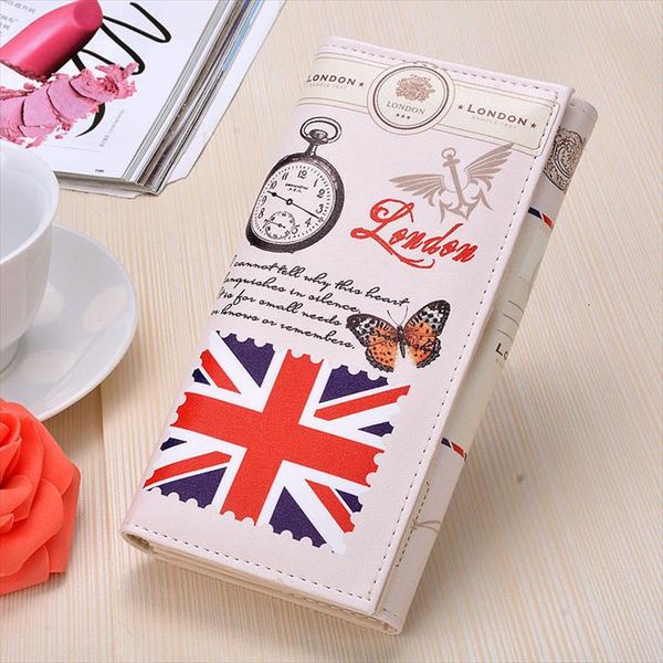 

11 colors women long wallet pu leather paris flags eiffel tower style lady coin purses clutch wallets money bags b2, Red;black