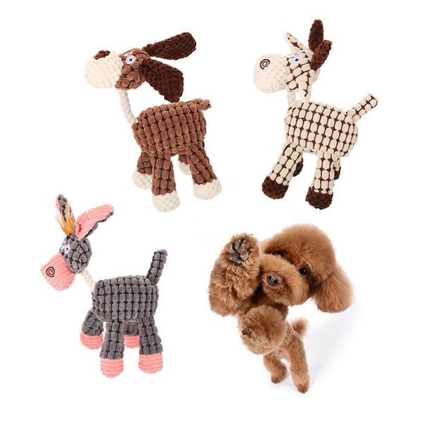 

3 стилей donkey форма собака chew звук игрушка для маленьких собак plush puppy squeaky укуса противодействующих животных принадлежности для