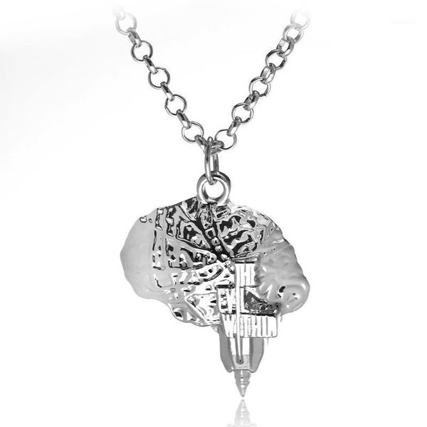 

game jewelry the evil within necklaces limited edition peripheral collection metal brain necklace sweater chain christmas gift1, Silver