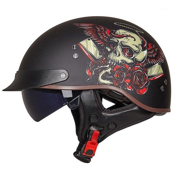 

motorcycle helmets retro vintage helmet moto half open face scooter biker motorbike riding for men women1