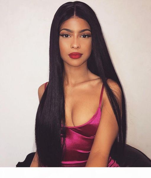 

straight human hair wigs lace front wigs natural color human hair full lace wigs swiss lace middle brown natural color, Black;brown