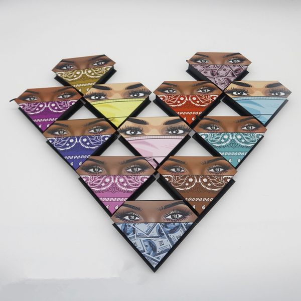 

3d mink eyelash package boxes false eyelashes packaging empty eyelash box case creative diamond shaped lashes box packaging